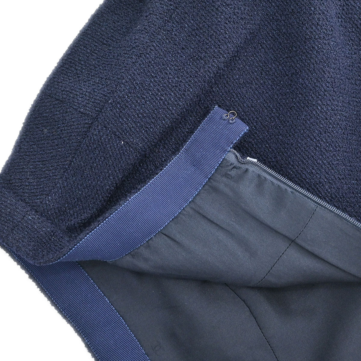 Chanel Setup Suit Jacket Skirt Navy #42