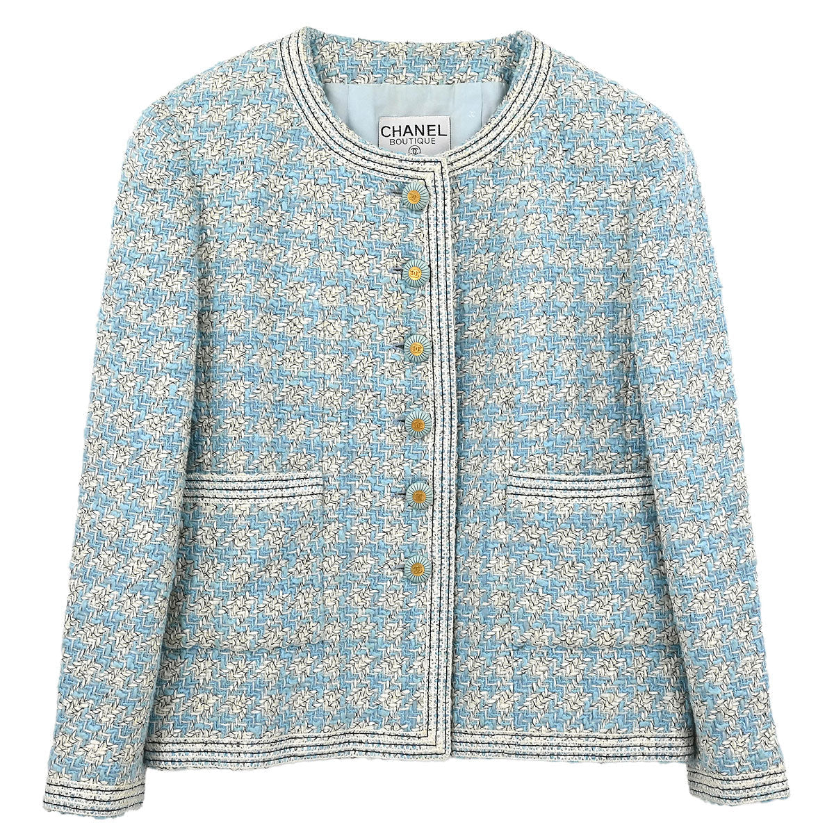 Chanel Single Breasted Jacket Light Blue #42