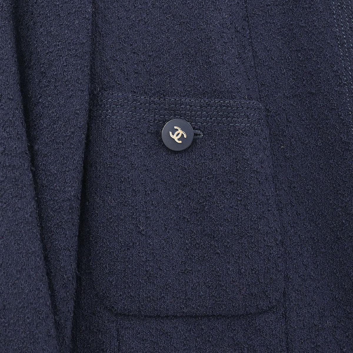 Chanel Collarless Jacket Navy #38