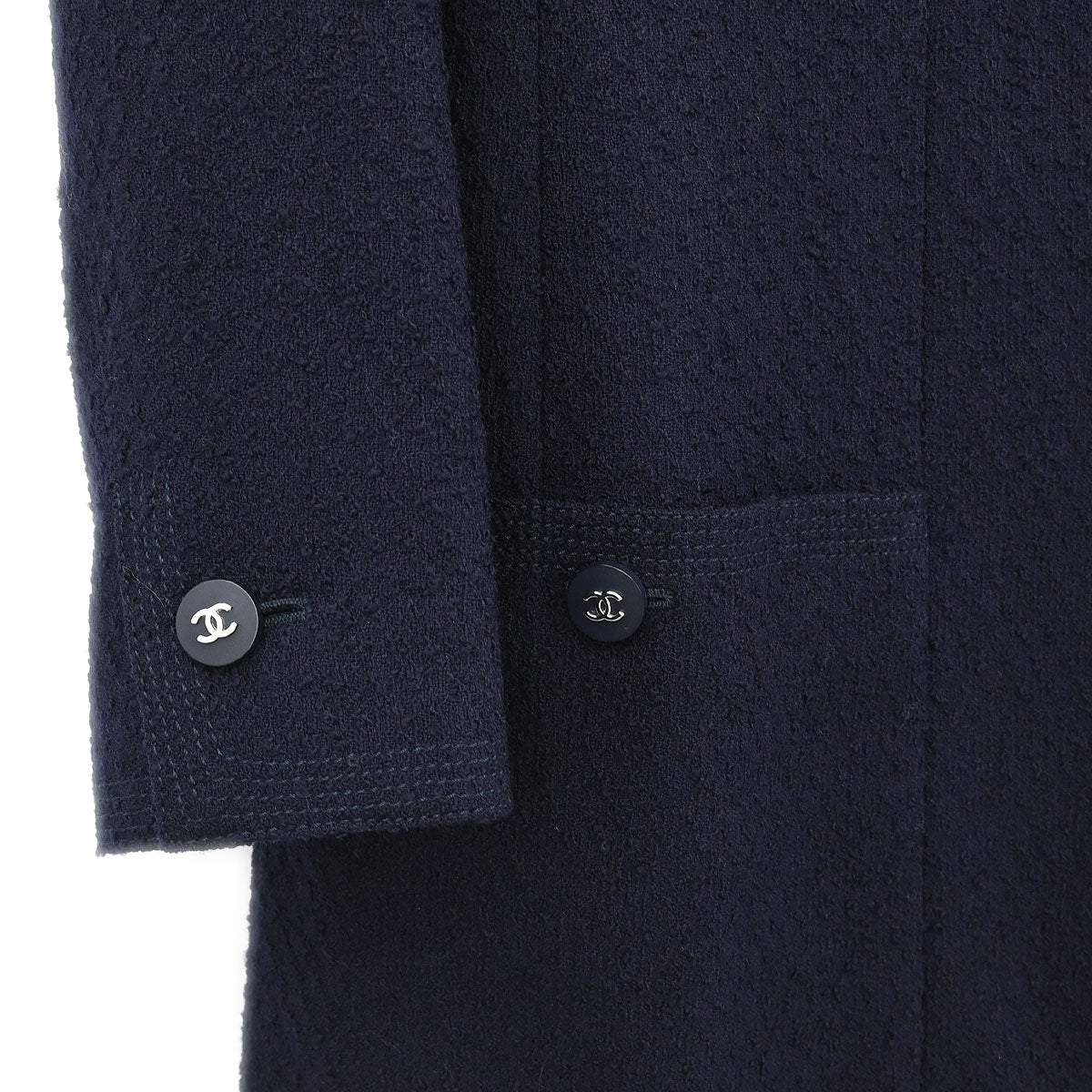 Chanel Collarless Jacket Navy #38