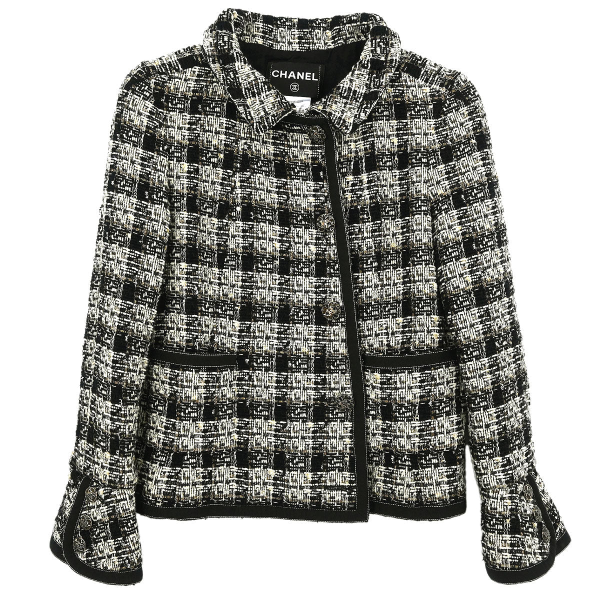 Chanel Single Breasted Jacket Black #38