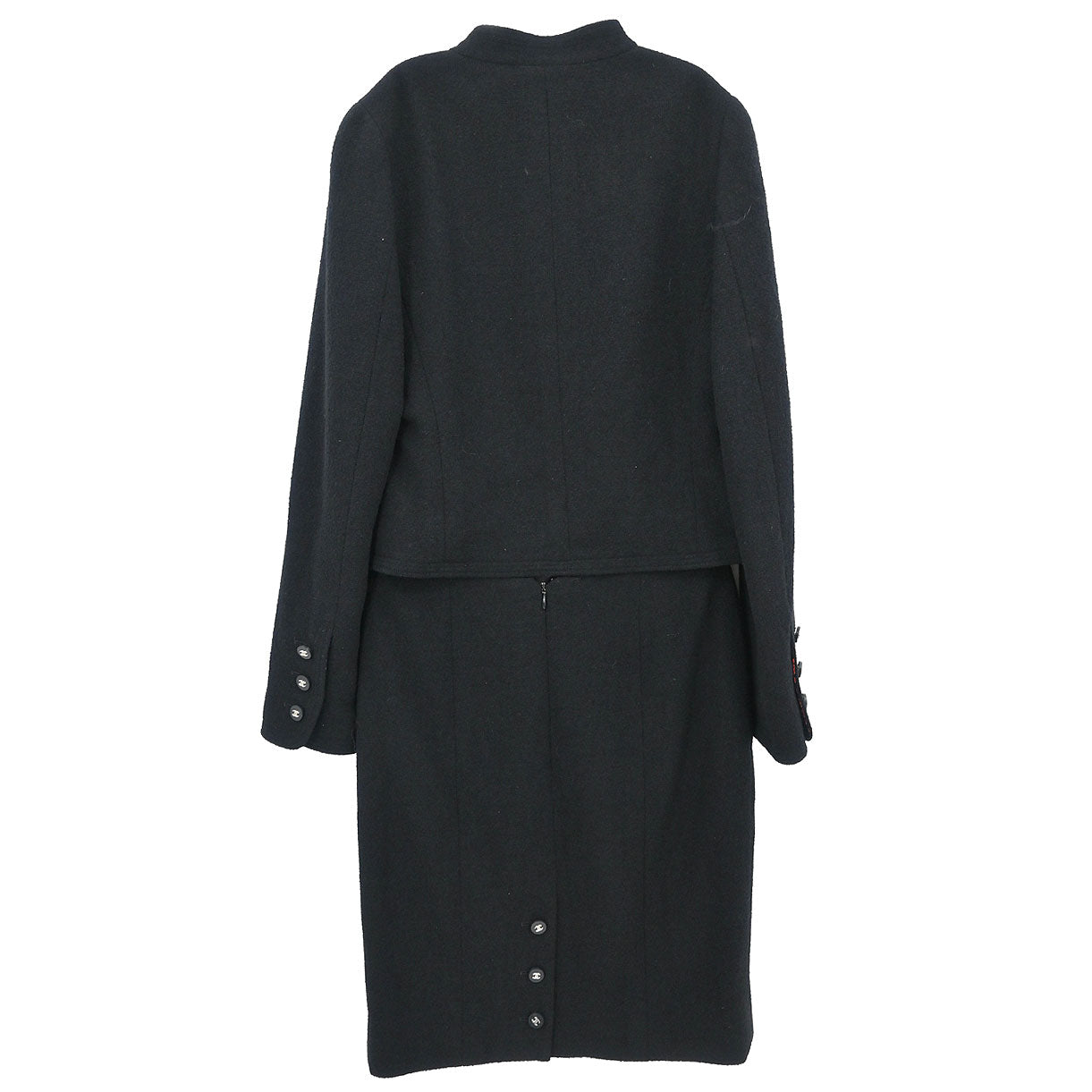 Chanel Setup Suit Jacket Skirt Black #38