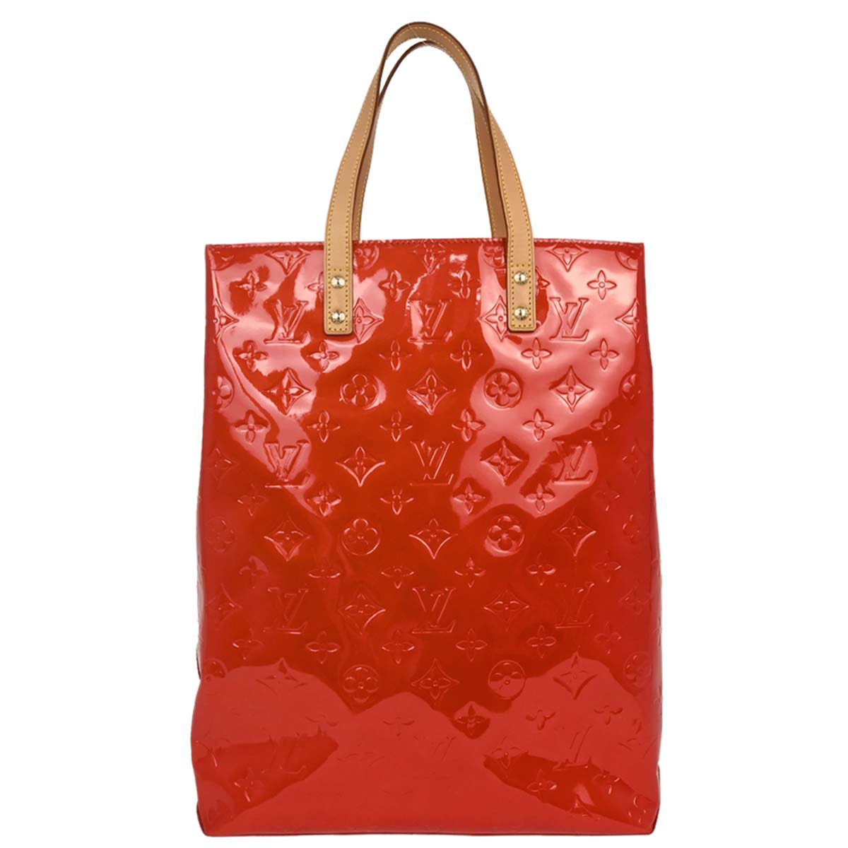 Louis Vuitton Red Vernis Reade MM Tote Handbag M91086