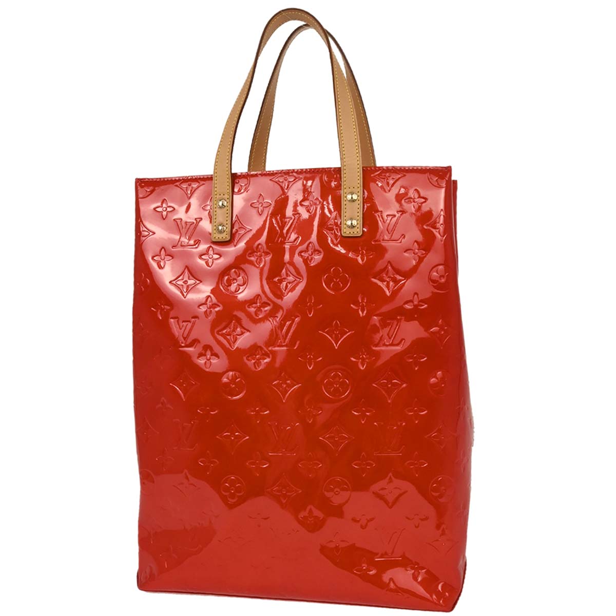 Louis Vuitton Red Vernis Reade MM Tote Handbag M91086