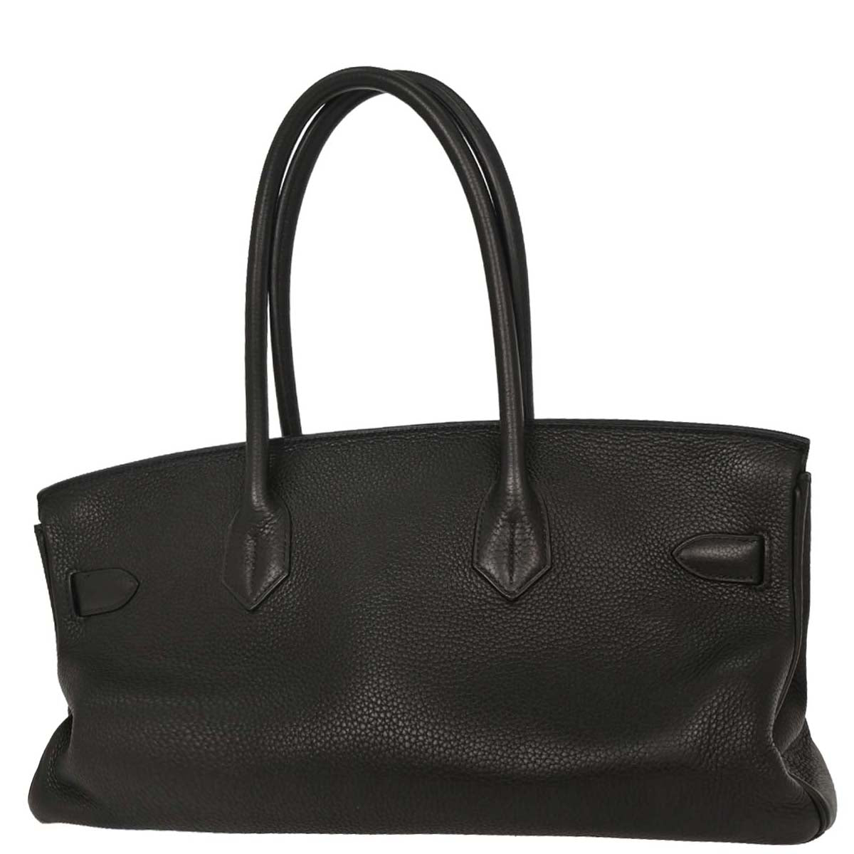 Hermes Black Taurillon Clemence Shoulder Birkin Handbag