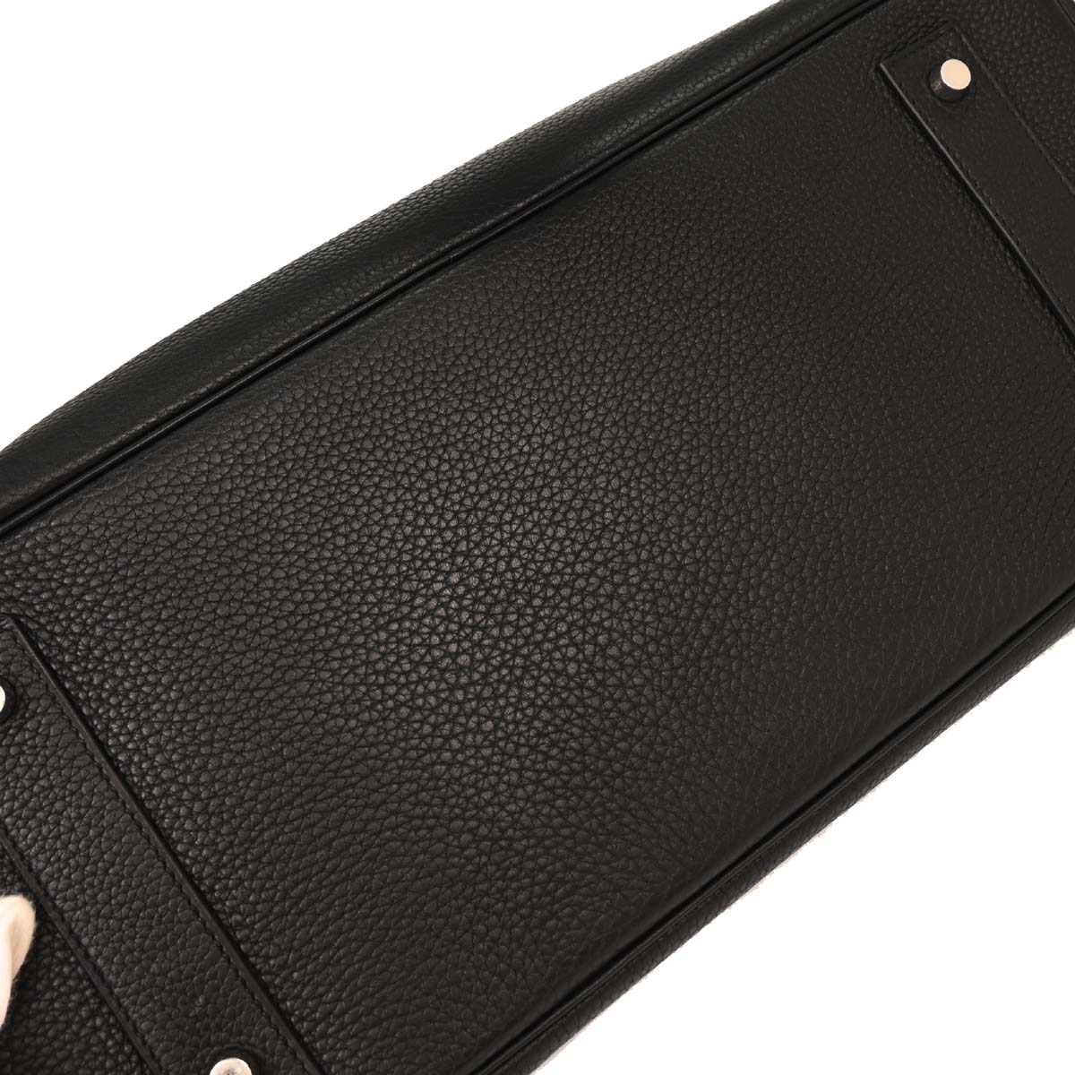 Hermes Black Taurillon Clemence Shoulder Birkin Handbag