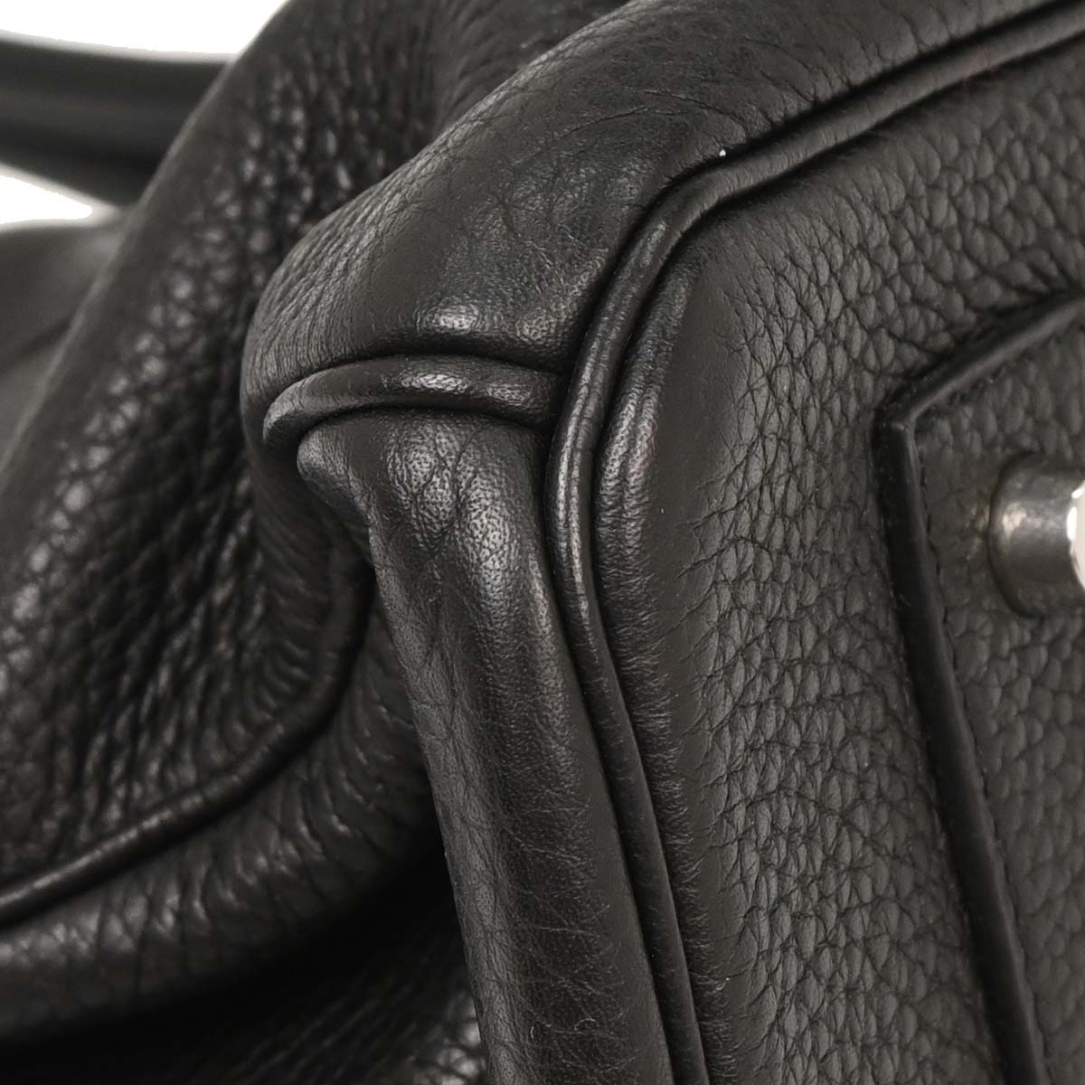 Hermes Black Taurillon Clemence Shoulder Birkin Handbag