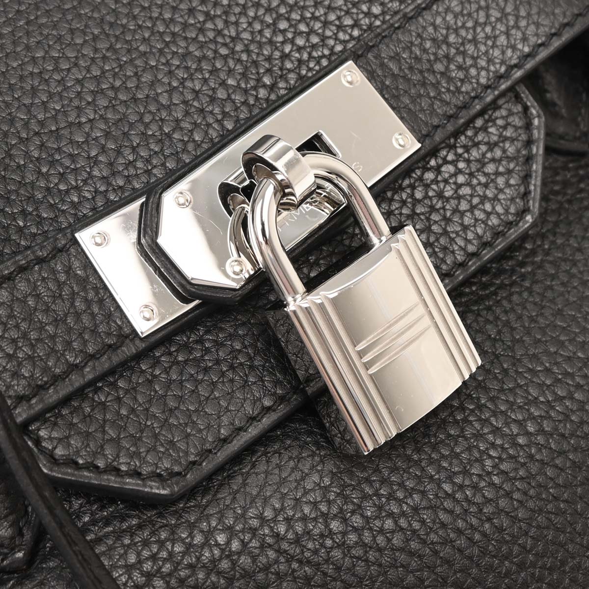 Hermes Black Taurillon Clemence Shoulder Birkin Handbag