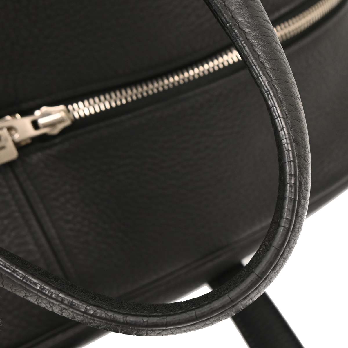 Hermes Black Taurillon Clemence Victoria 43 Handbag