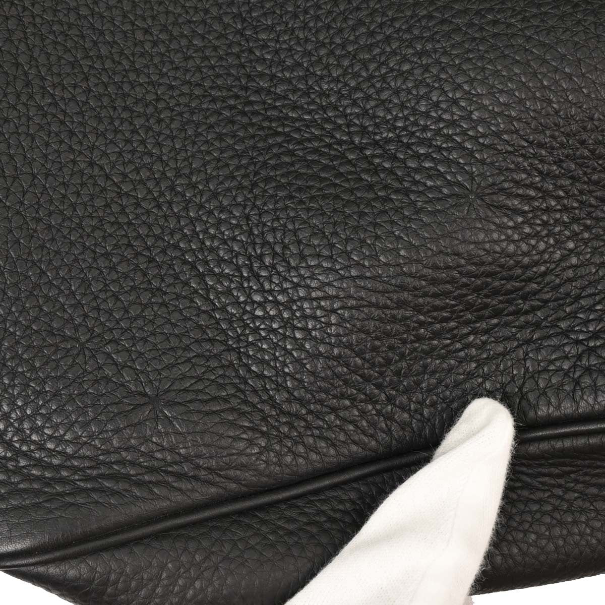 Hermes Black Taurillon Clemence Victoria 43 Handbag