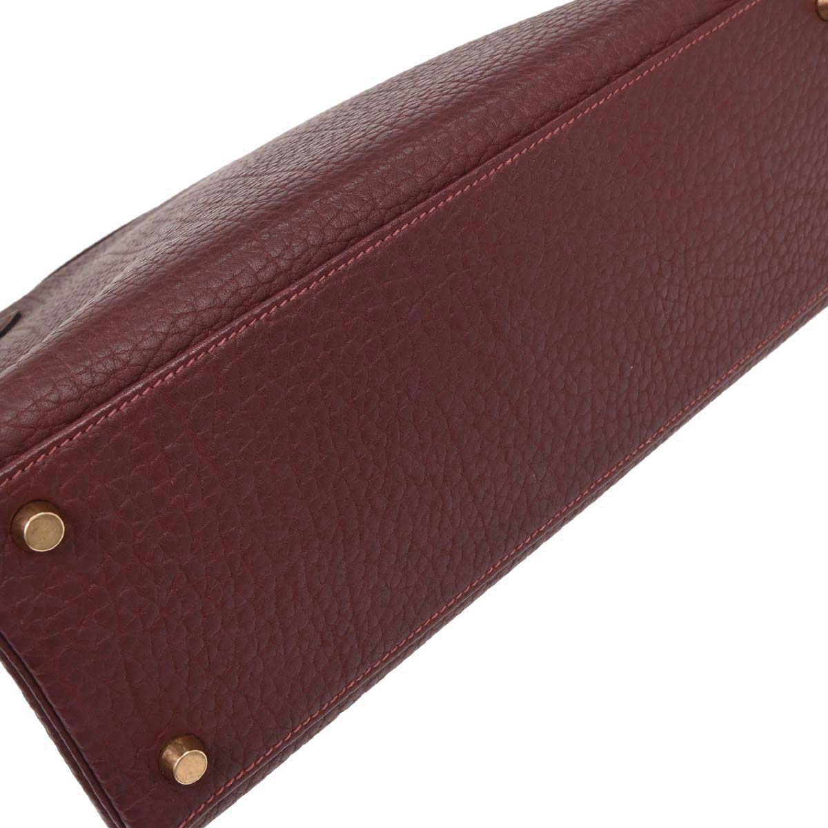 Hermes Bordeaux Fjord Kelly 32 Retourne 2way Shoulder Handbag
