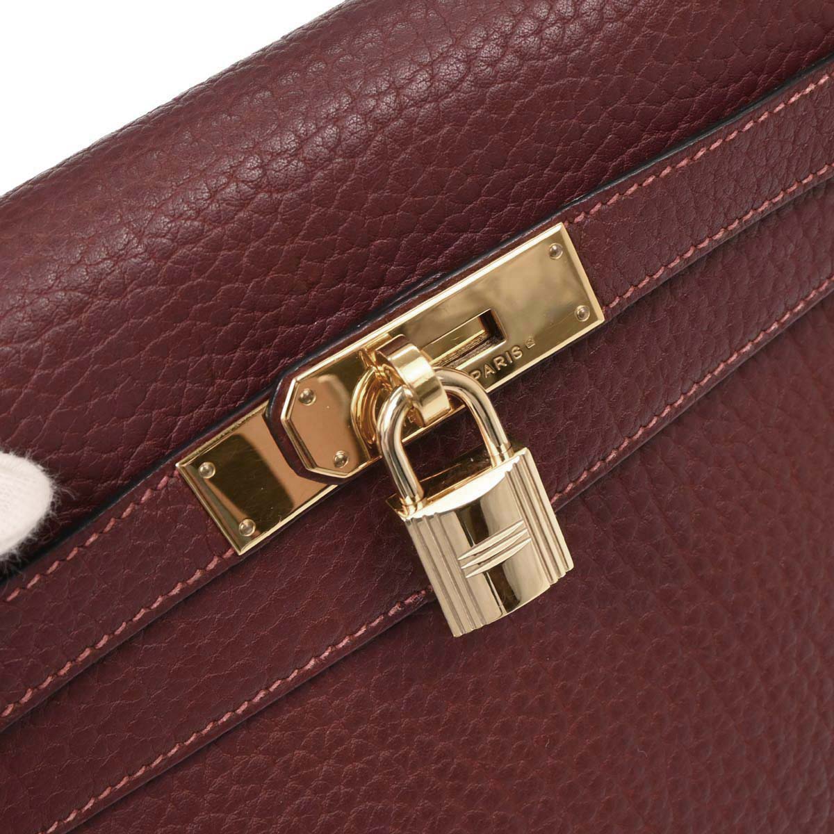 Hermes Bordeaux Fjord Kelly 32 Retourne 2way Shoulder Handbag