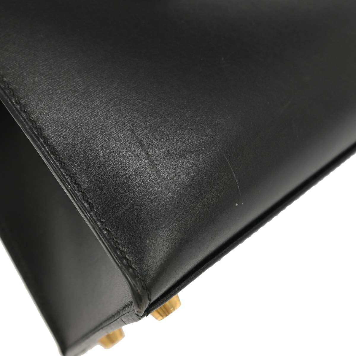 Hermes Black Box Calf Kelly 28 Sellier 2way Shoulder Handbag