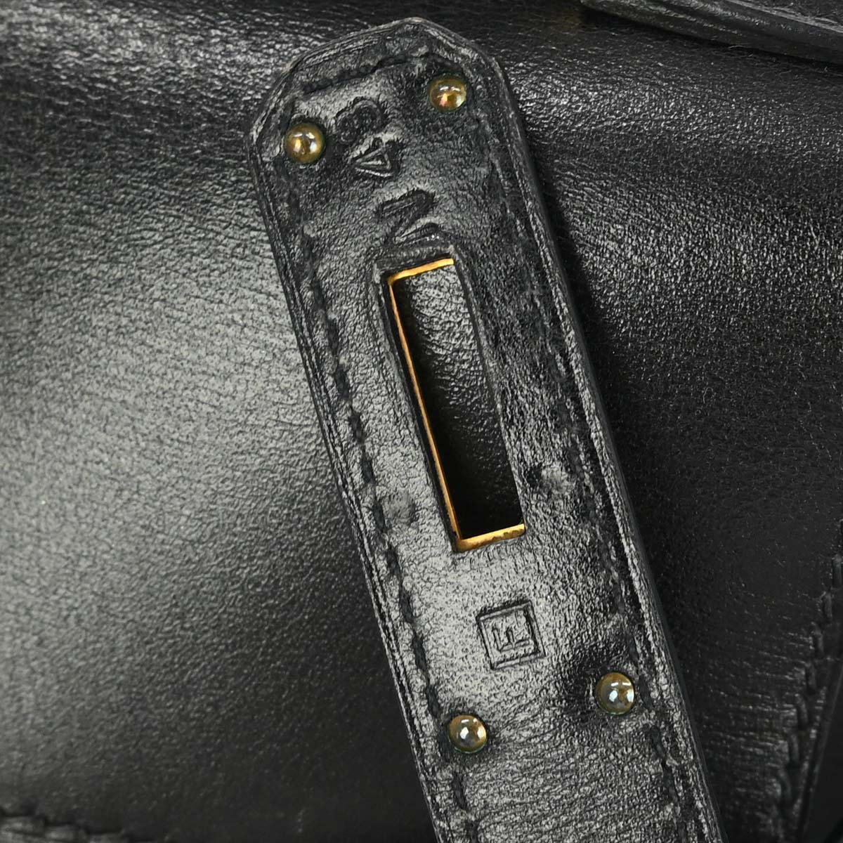 Hermes Black Box Calf Kelly 28 Sellier 2way Shoulder Handbag