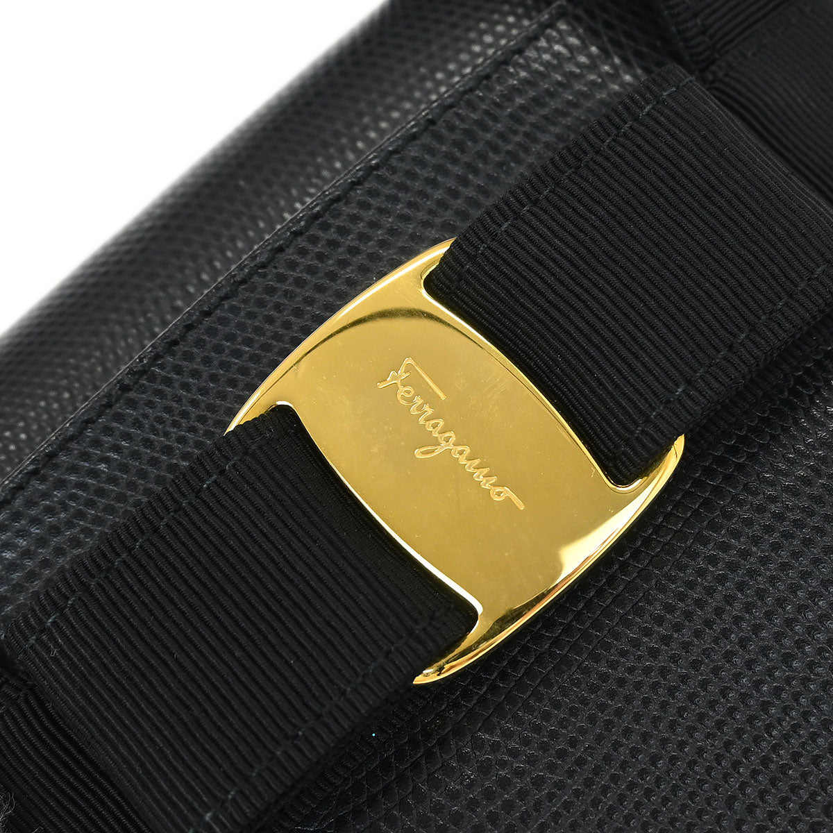 Salvatore Ferragamo Black Vara Bow Handbag