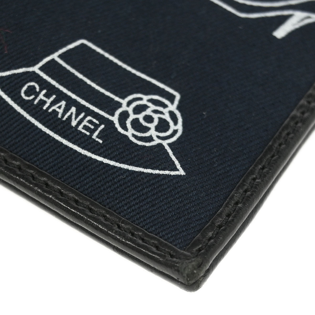 Chanel 2002-2003 Navy Canvas Icon Chain Handbag
