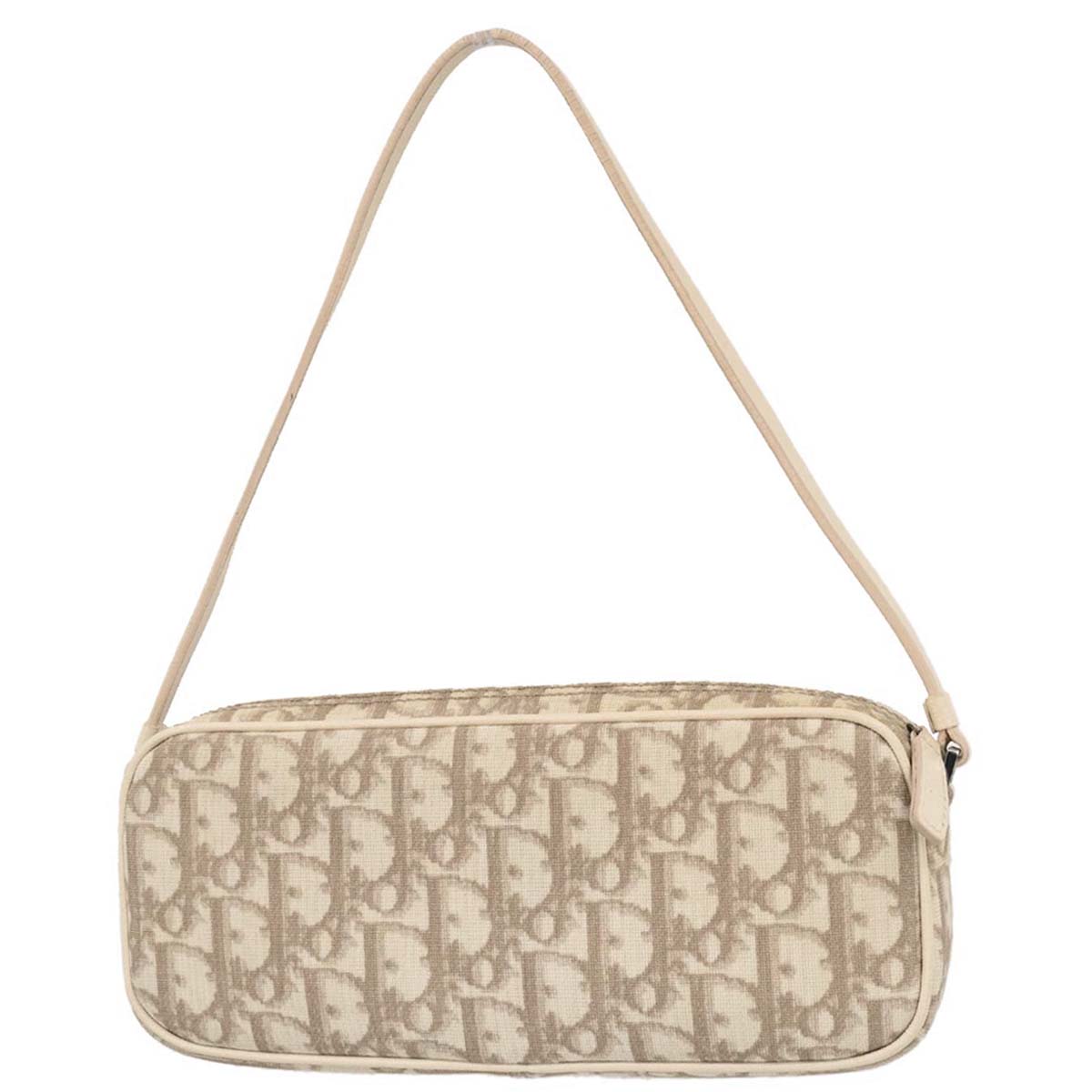 Christian Dior Beige PVC Embroidered Flower Trotter Handbag