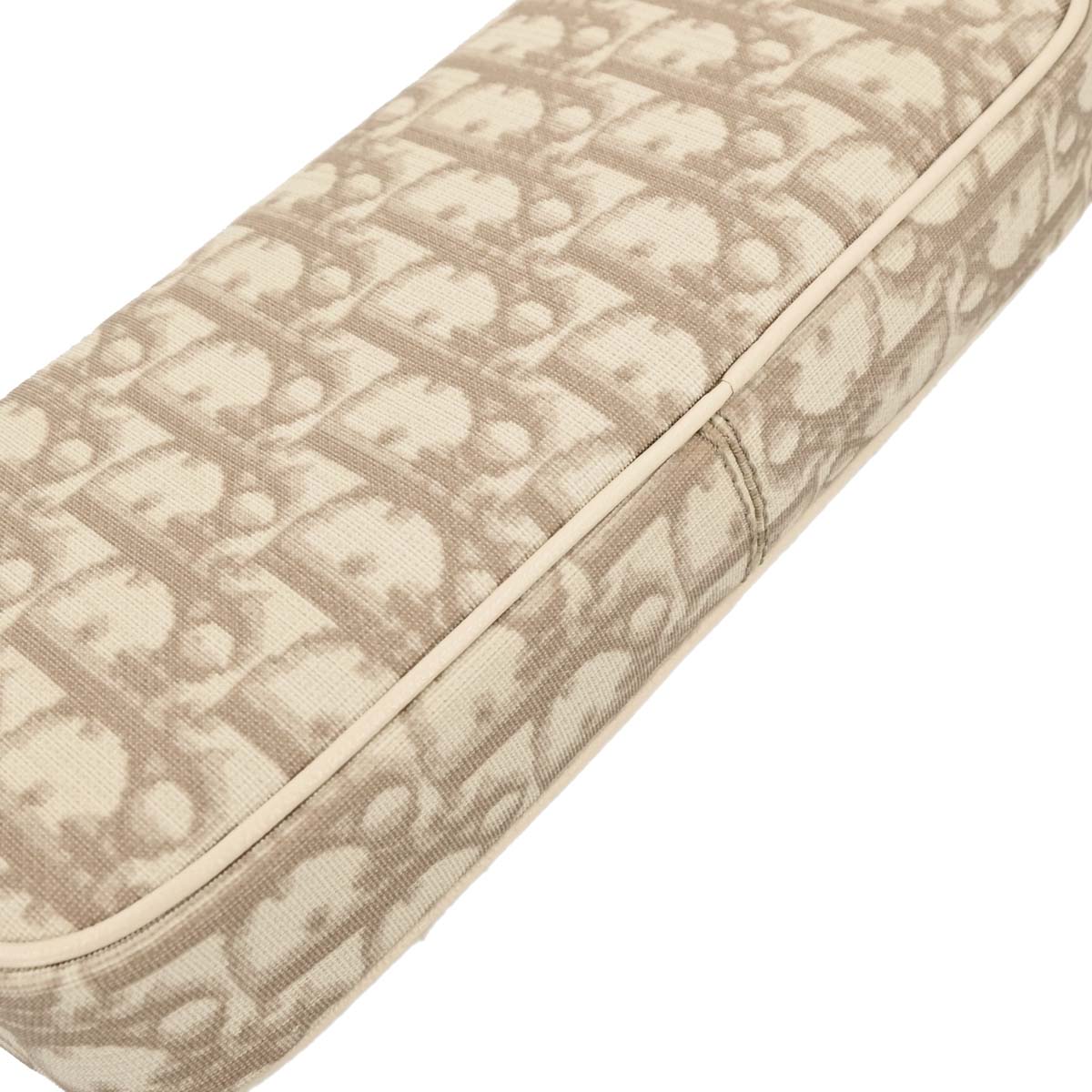 Christian Dior Beige PVC Embroidered Flower Trotter Handbag