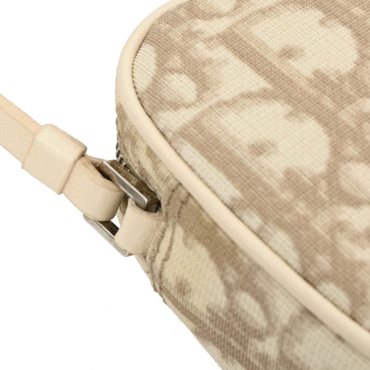 Christian Dior Beige PVC Embroidered Flower Trotter Handbag