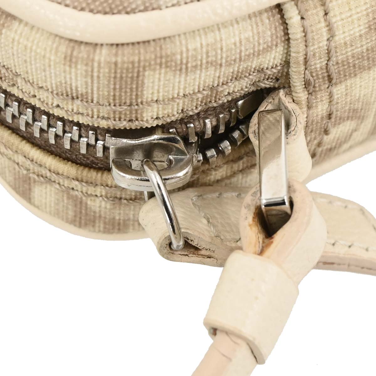 Christian Dior Beige PVC Embroidered Flower Trotter Handbag