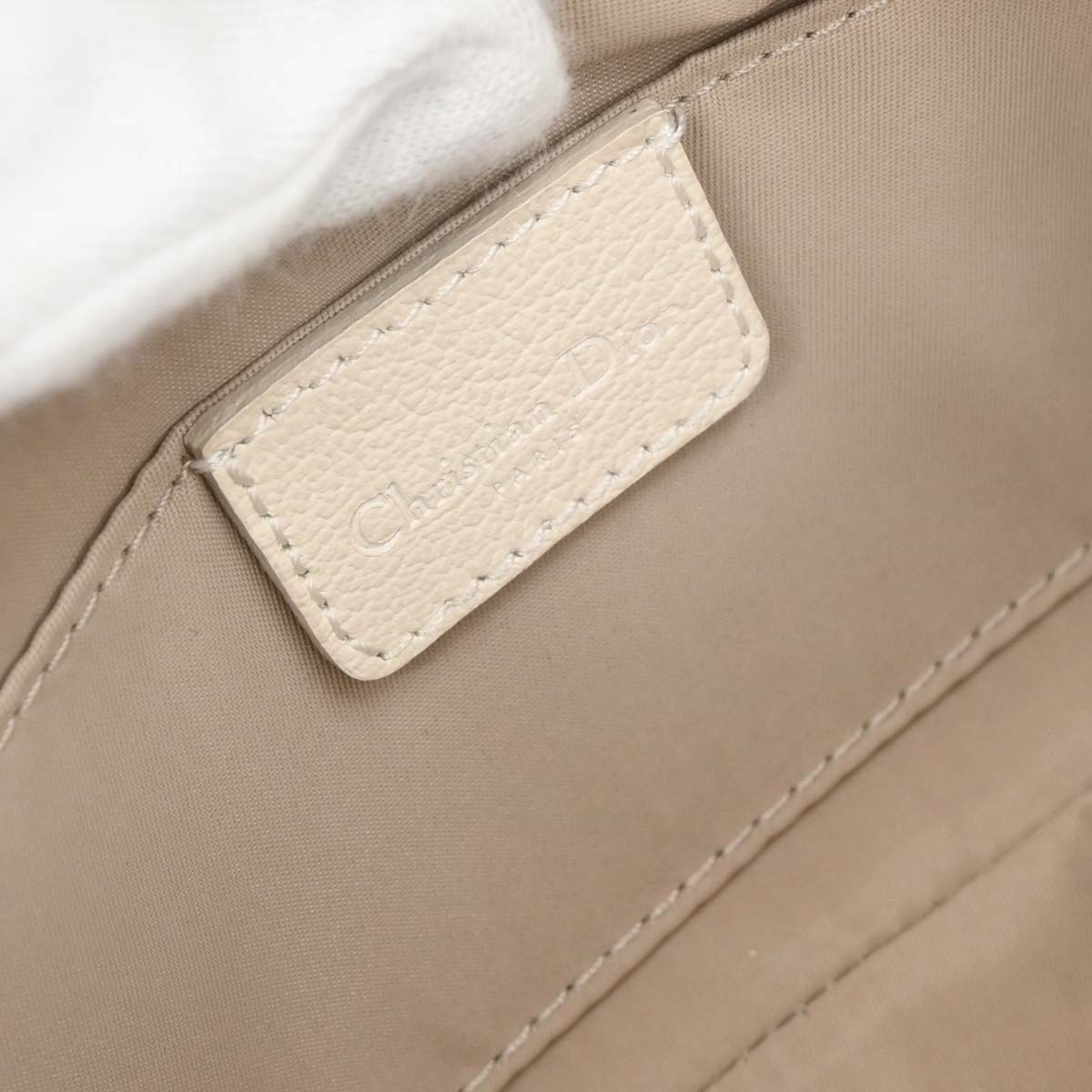 Christian Dior Beige PVC Embroidered Flower Trotter Handbag