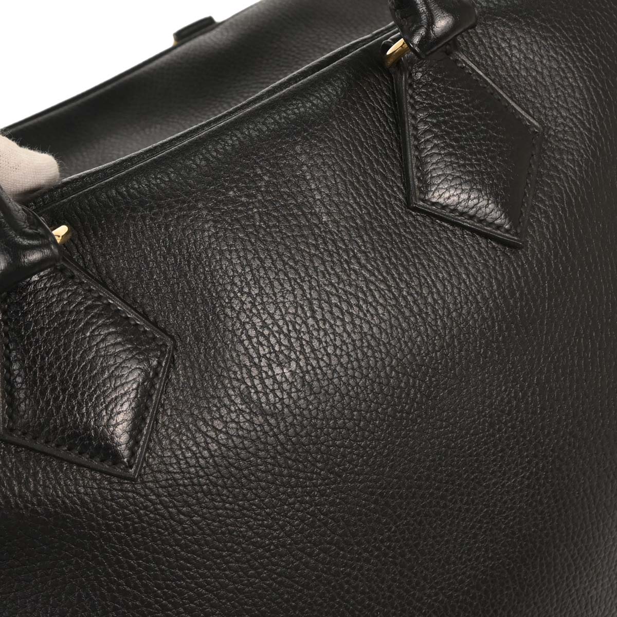 Hermes Black Ardennes Plume 45 Duffle Handbag