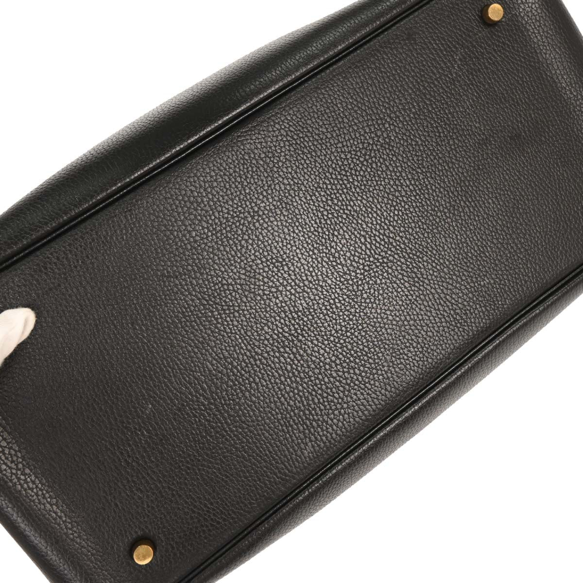 Hermes Black Ardennes Plume 45 Duffle Handbag