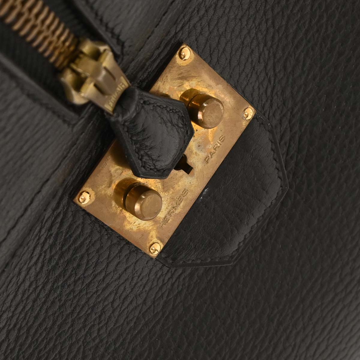 Hermes Black Ardennes Plume 45 Duffle Handbag