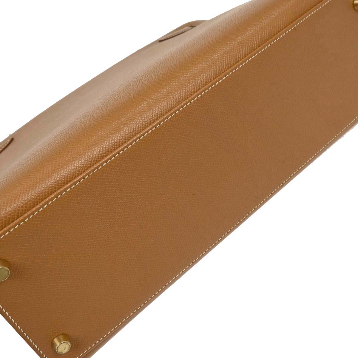 Hermes Gold Courchevel Kelly 32 Sellier Handbag