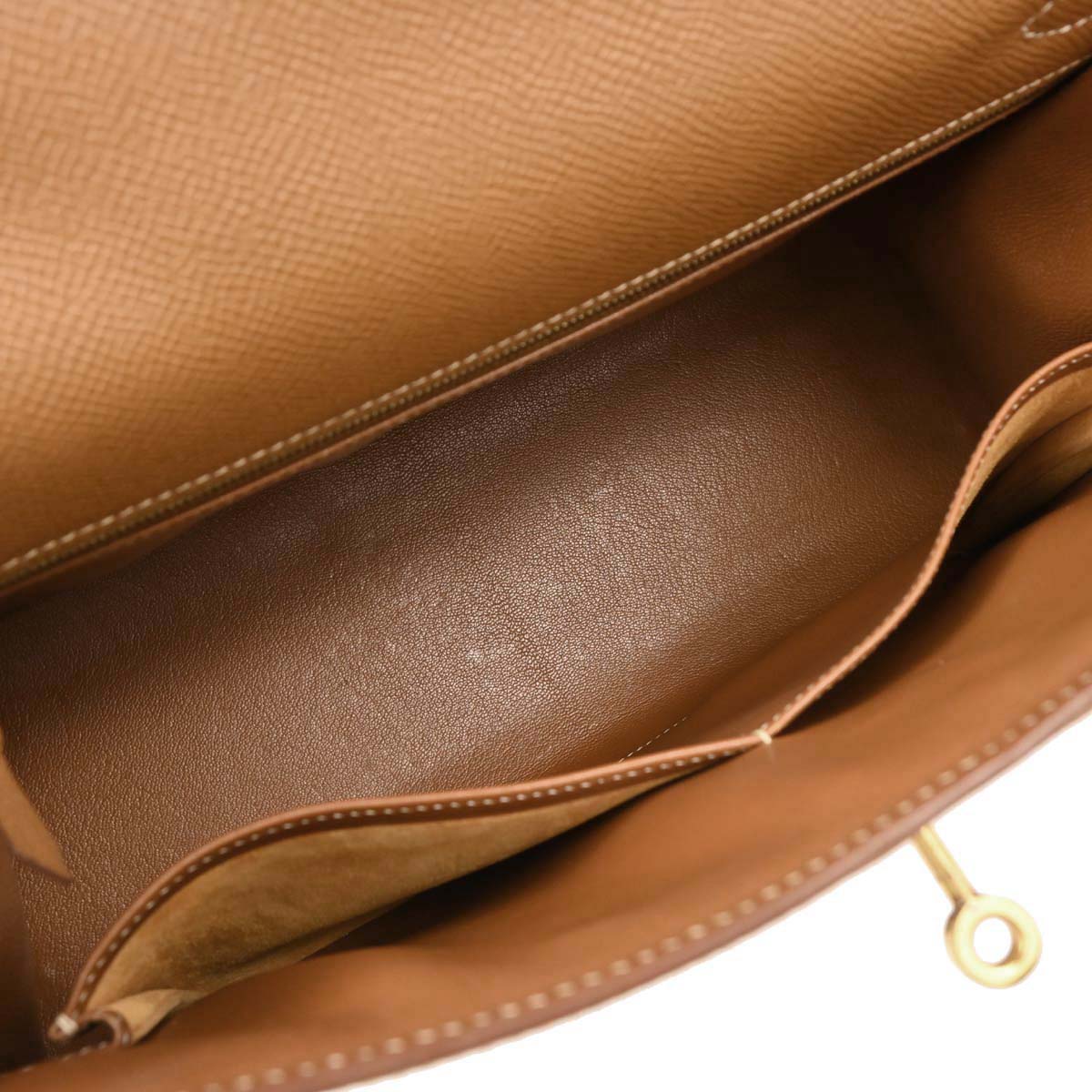 Hermes Gold Courchevel Kelly 32 Sellier Handbag