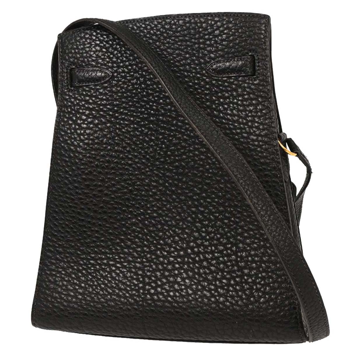 Hermes Black Fjord Kelly Sport PM Shoulder Bag