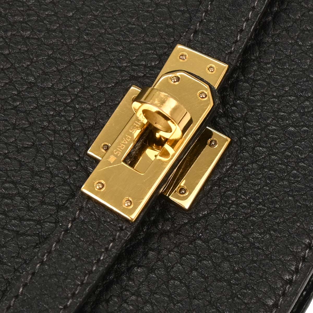Hermes Black Fjord Kelly Sport PM Shoulder Bag