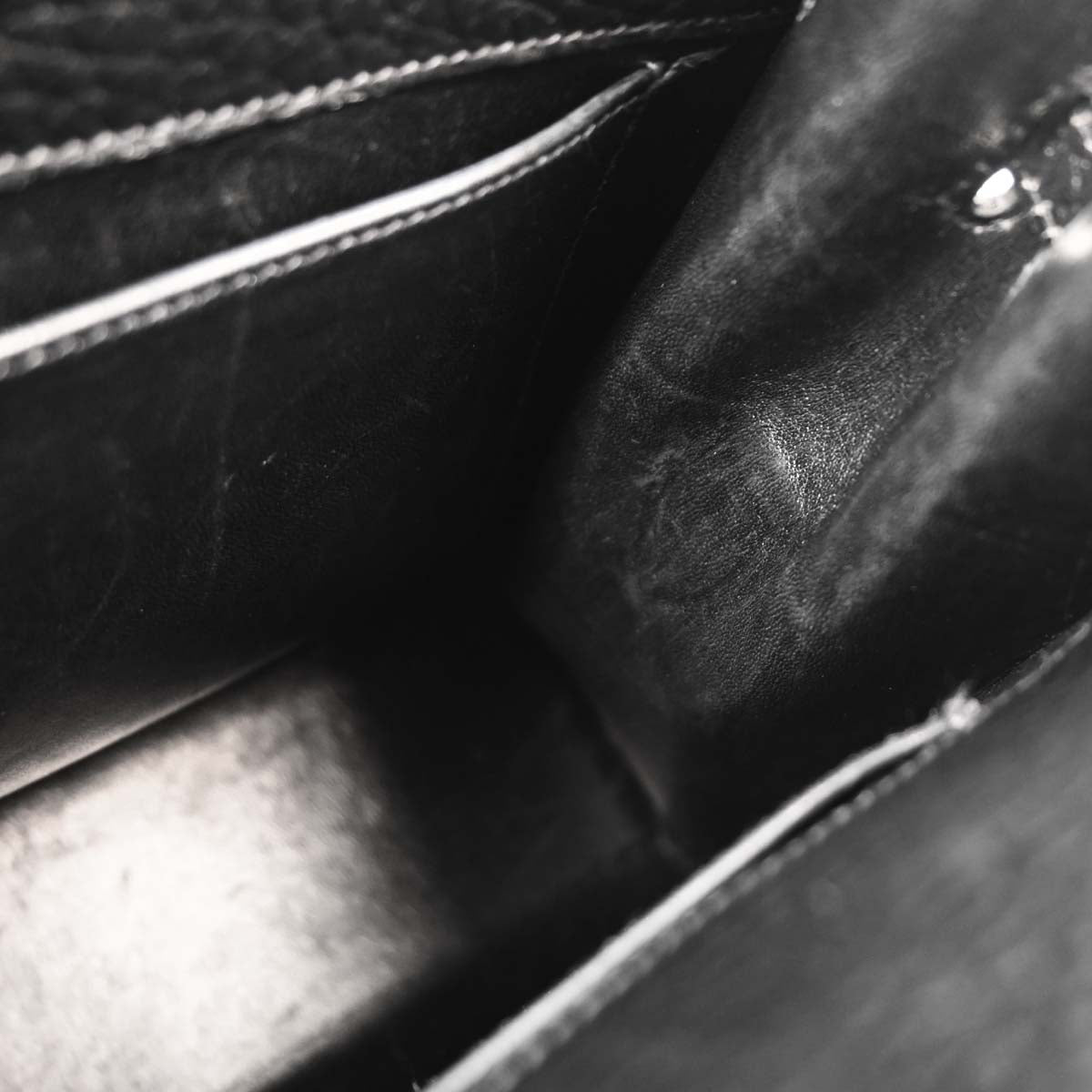 Hermes Black Fjord Kelly Sport PM Shoulder Bag