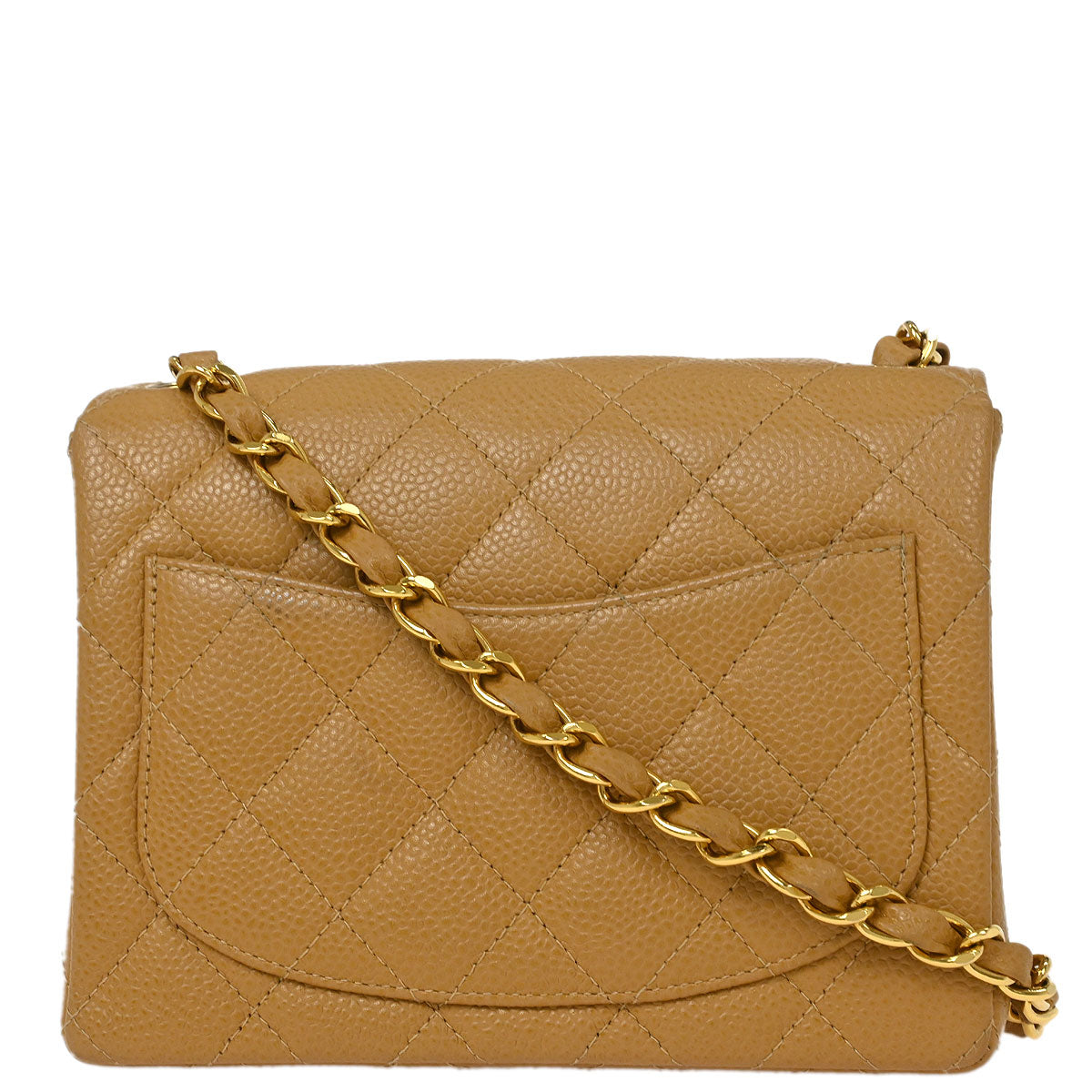 Chanel Beige Caviar Mini Classic Square Flap Bag