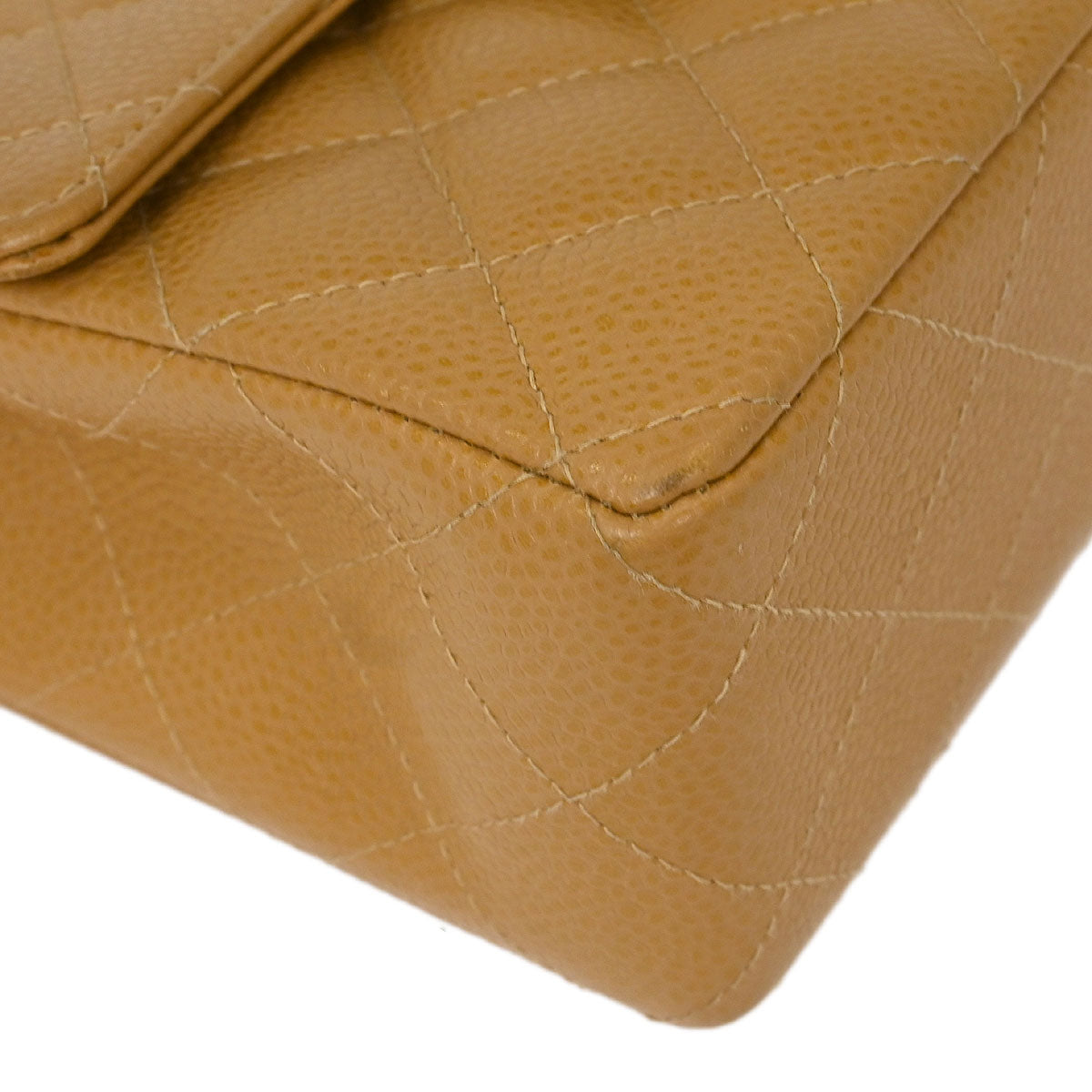 Chanel Beige Caviar Mini Classic Square Flap Bag