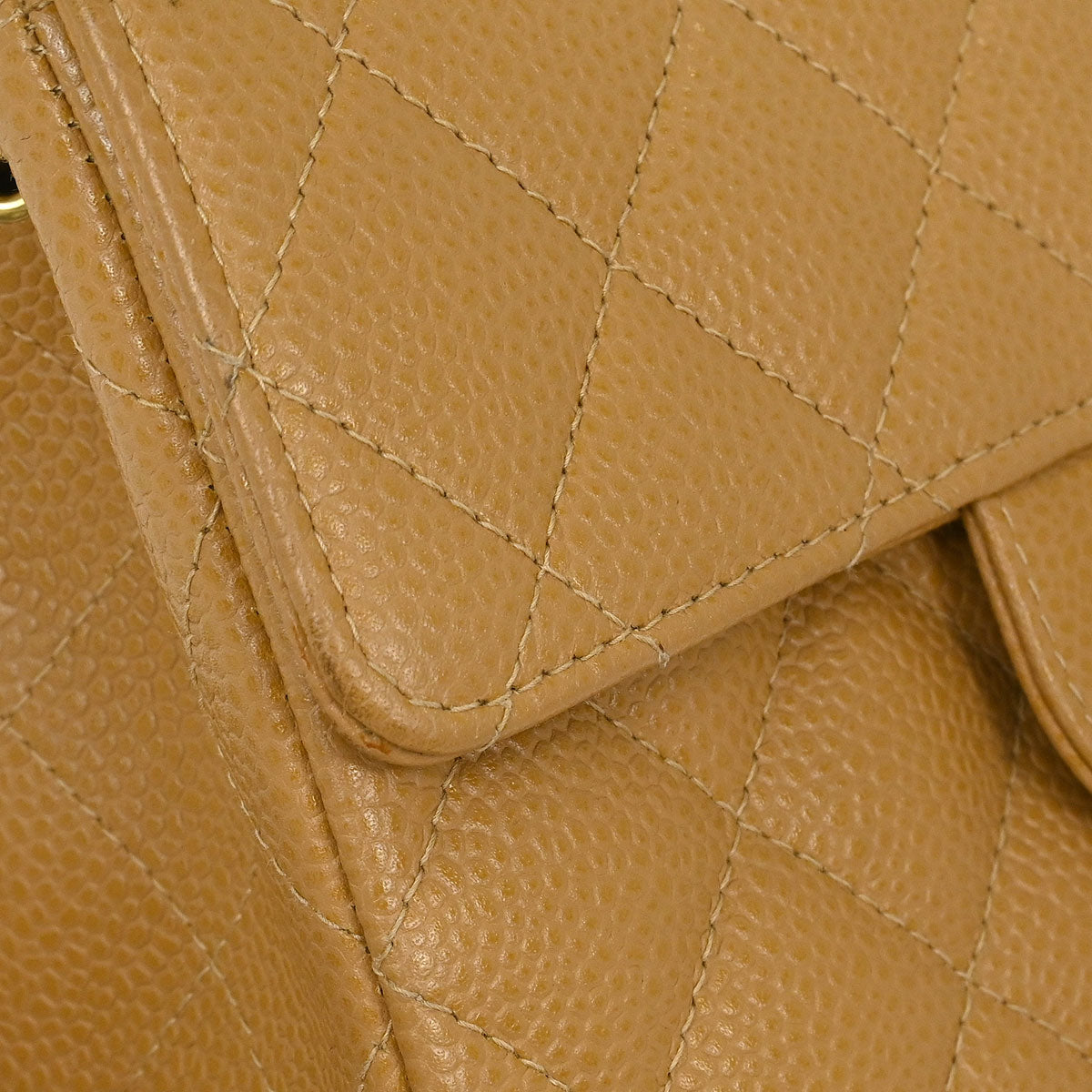 Chanel Beige Caviar Mini Classic Square Flap Bag