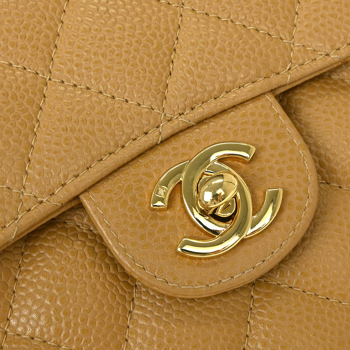 Chanel Beige Caviar Mini Classic Square Flap Bag