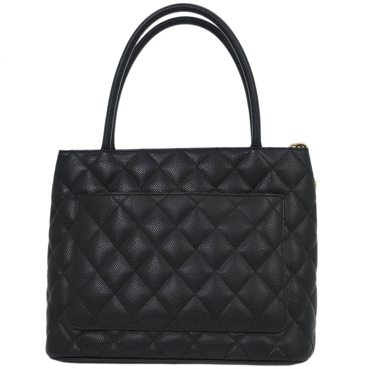 Chanel 2005-2006 Black Caviar Medallion Tote Handbag