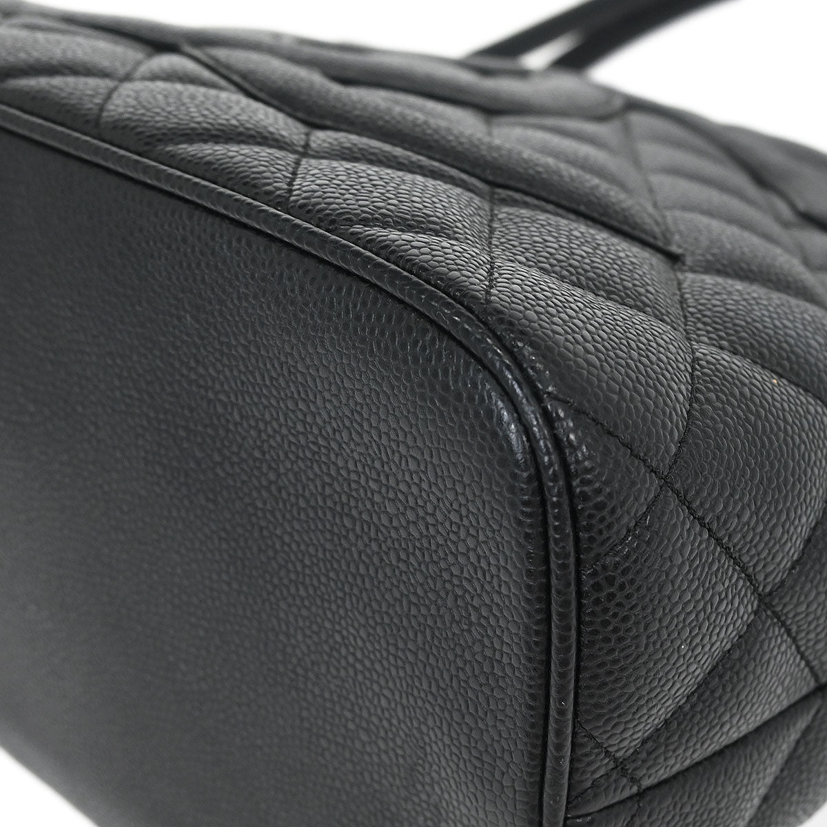 Chanel 2005-2006 Black Caviar Medallion Tote Handbag