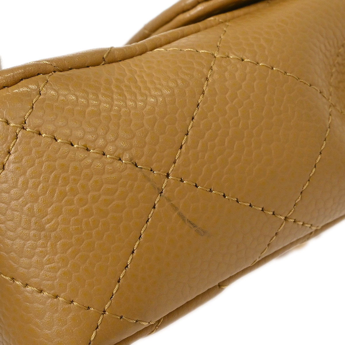 Chanel 2006-2008 Beige Caviar East West Shoulder Bag