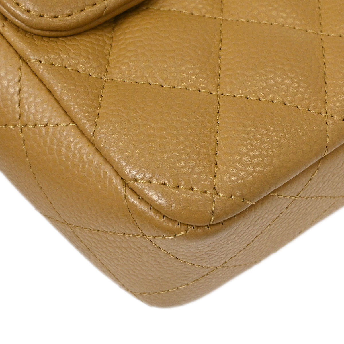 Chanel 2006-2008 Beige Caviar East West Shoulder Bag