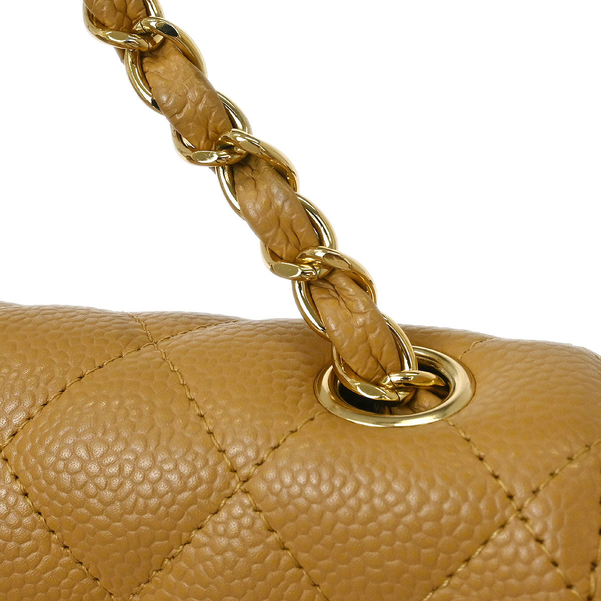 Chanel 2006-2008 Beige Caviar East West Shoulder Bag