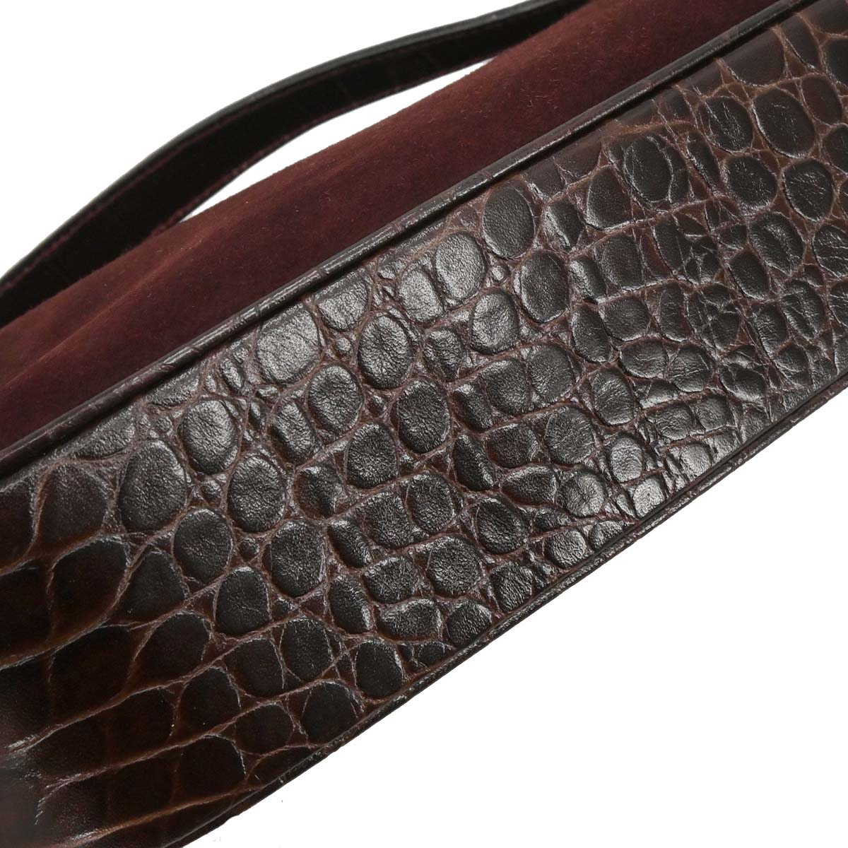 Salvatore Ferragamo Brown Suede Leather Gancini Shoulder Bag