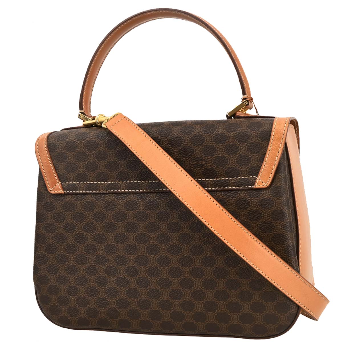 Celine Brown Macadam 2way Shoulder Handbag
