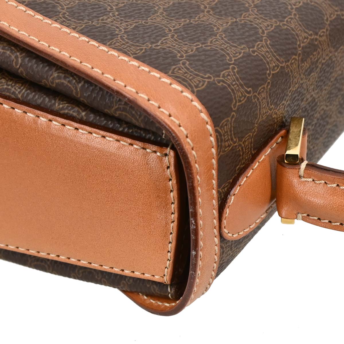 Celine Brown Macadam 2way Shoulder Handbag