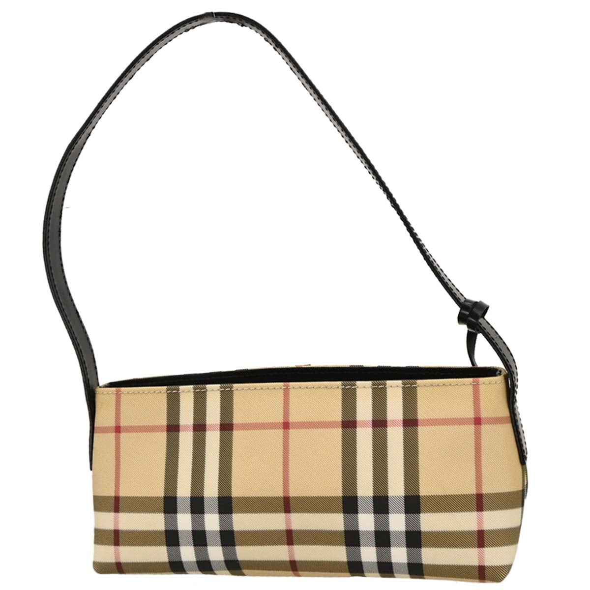 Burberry Beige Black PVC Burberry Check Handbag