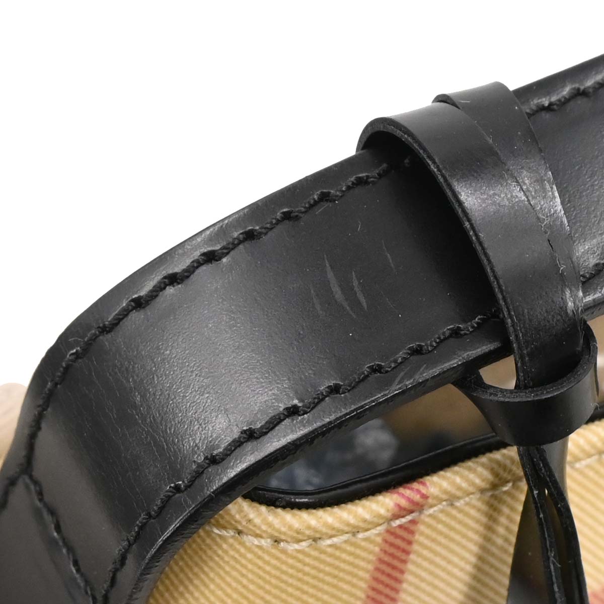 Burberry Beige Black PVC Burberry Check Handbag