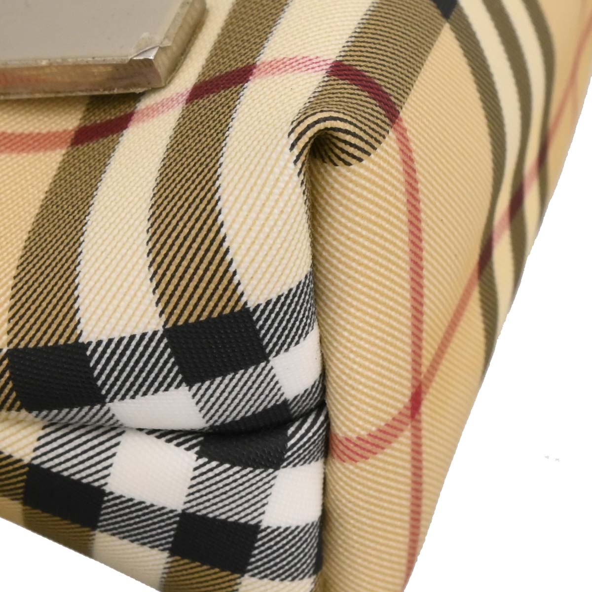 Burberry Beige Black PVC Burberry Check Handbag