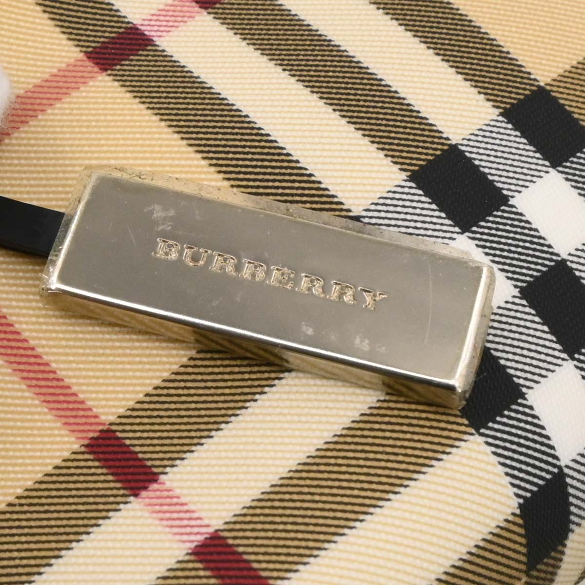 Burberry Beige Black PVC Burberry Check Handbag