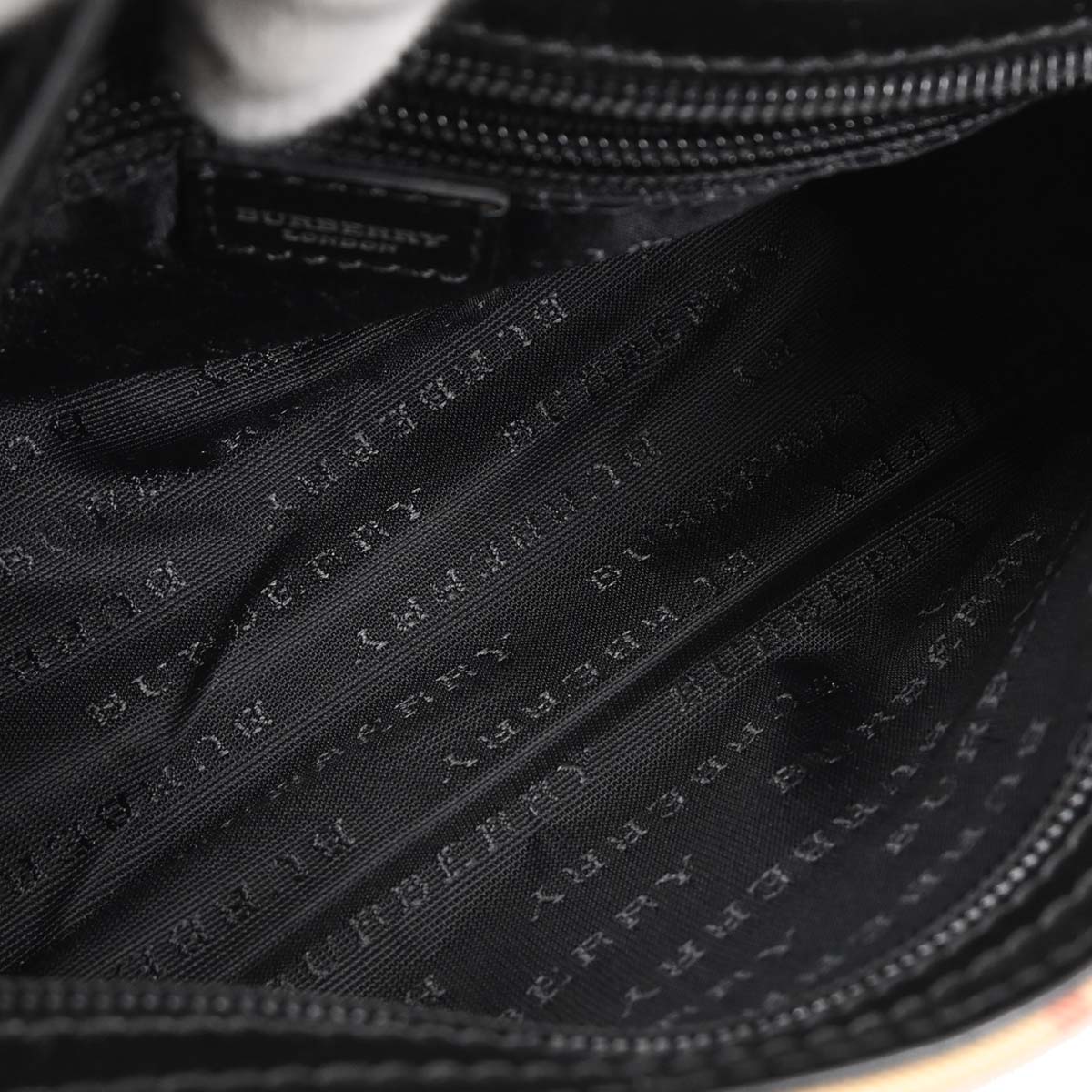 Burberry Beige Black PVC Burberry Check Handbag